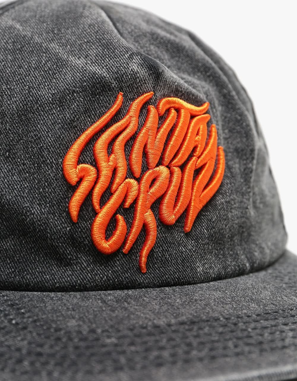 Santa Cruz Salba Tiger Snapback Cap - Acid Wash Black