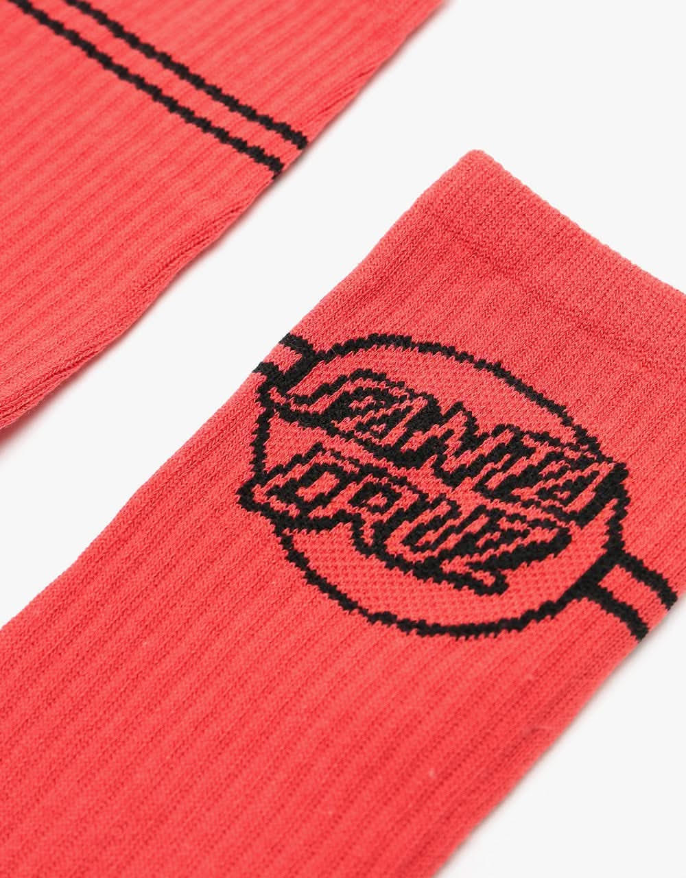 Santa Cruz Opus Dot Stripe Socks - Hot Coral