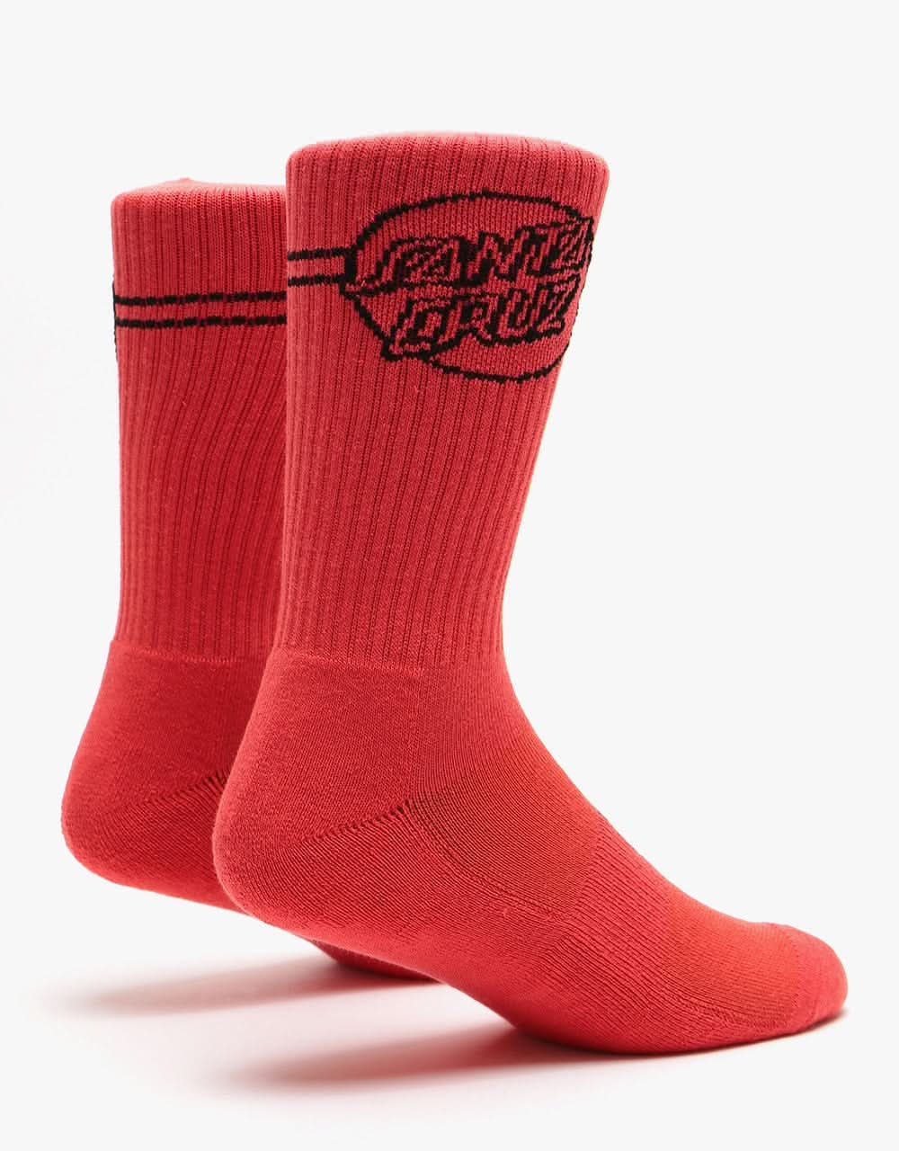 Santa Cruz Opus Dot Stripe Socks - Hot Coral