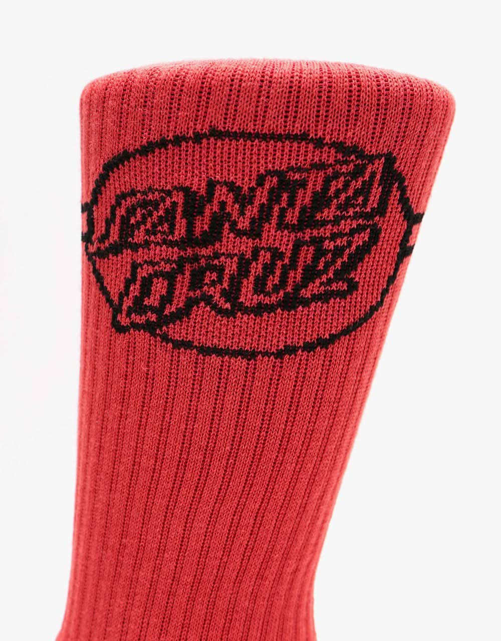 Santa Cruz Opus Dot Stripe Socks - Hot Coral