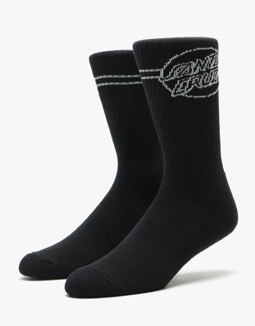 Santa Cruz Opus Dot Stripe Socks - Black/Grey