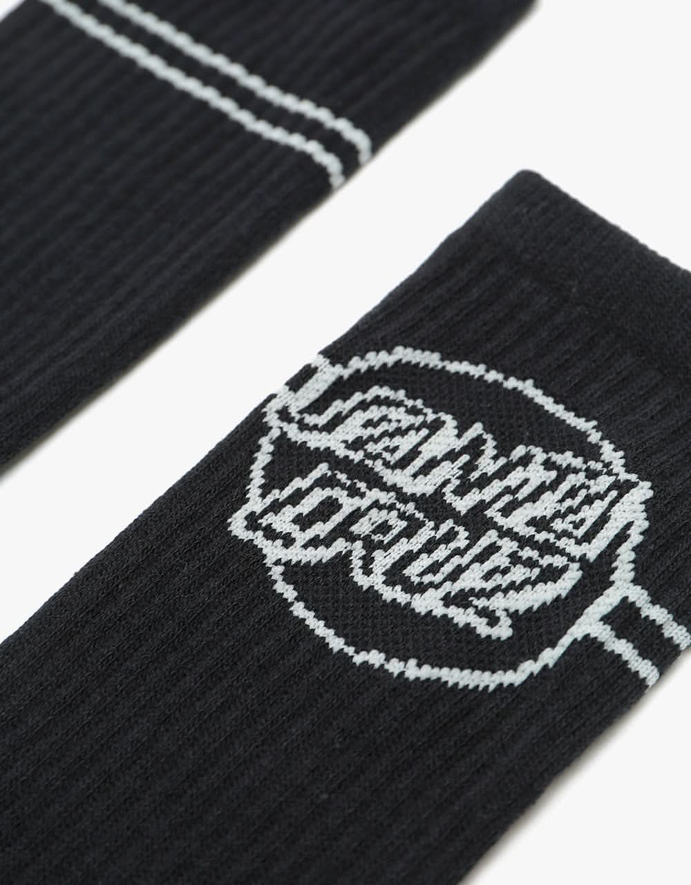 Santa Cruz Opus Dot Stripe Socks - Black/Grey