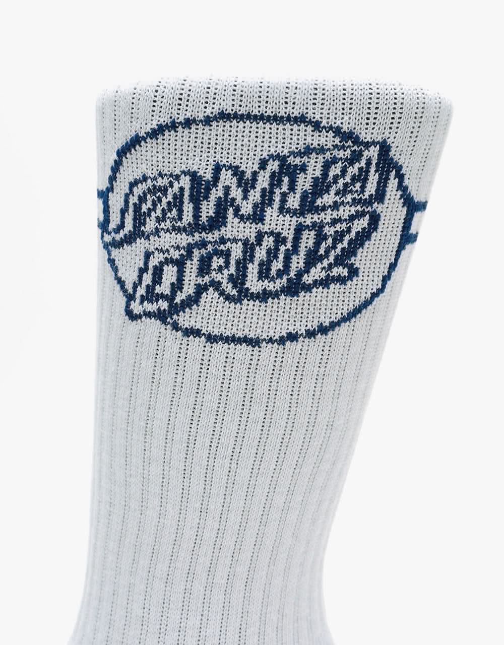 Santa Cruz Opus Dot Stripe Socks - White/Navy