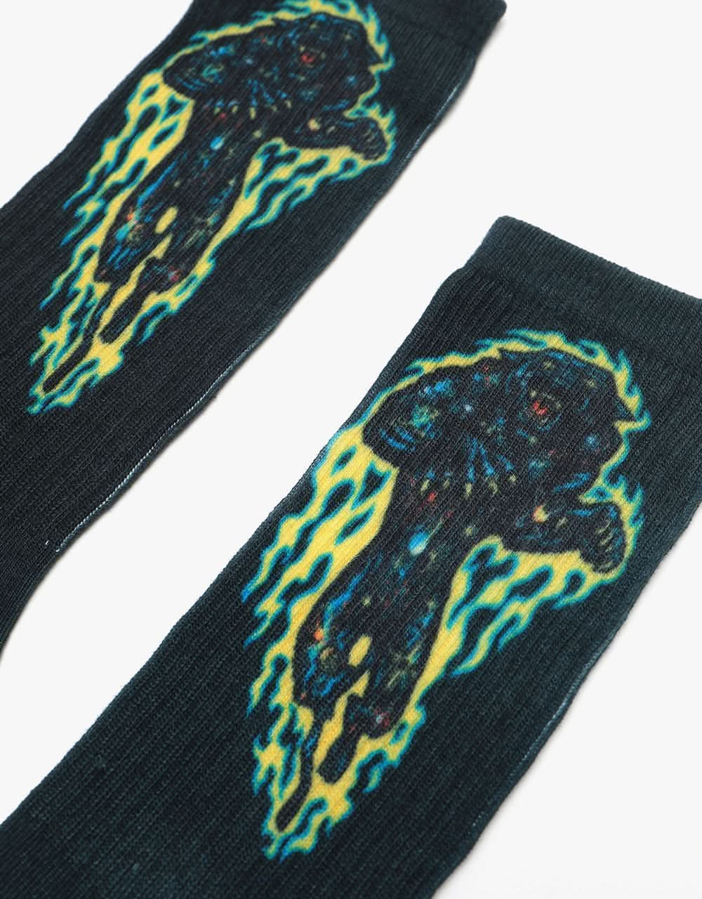 Santa Cruz Cosmic Cat Socks - Black