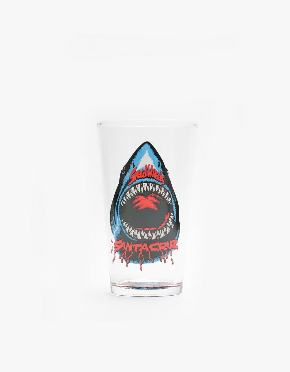 Santa Cruz Speed Wheels Shark Pint Glass - Clear