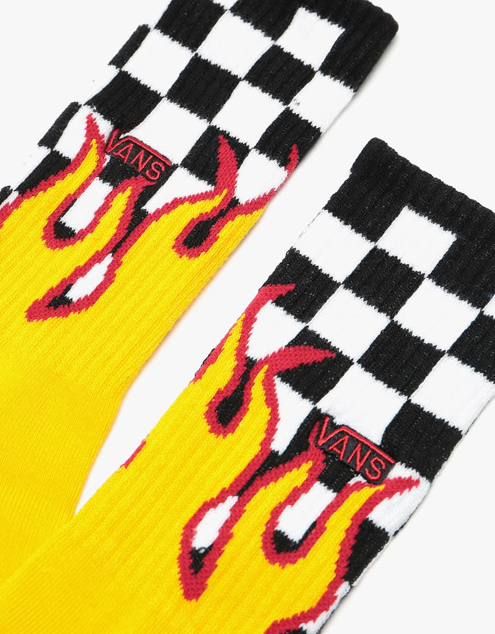 Vans Flame Check Crew Socks - Black/White Check/Flame