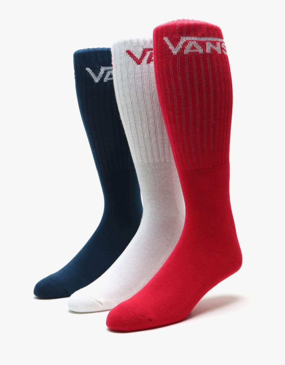 Vans Classic Crew 3 Pack Socks - Dress Blues/Chili Pepper