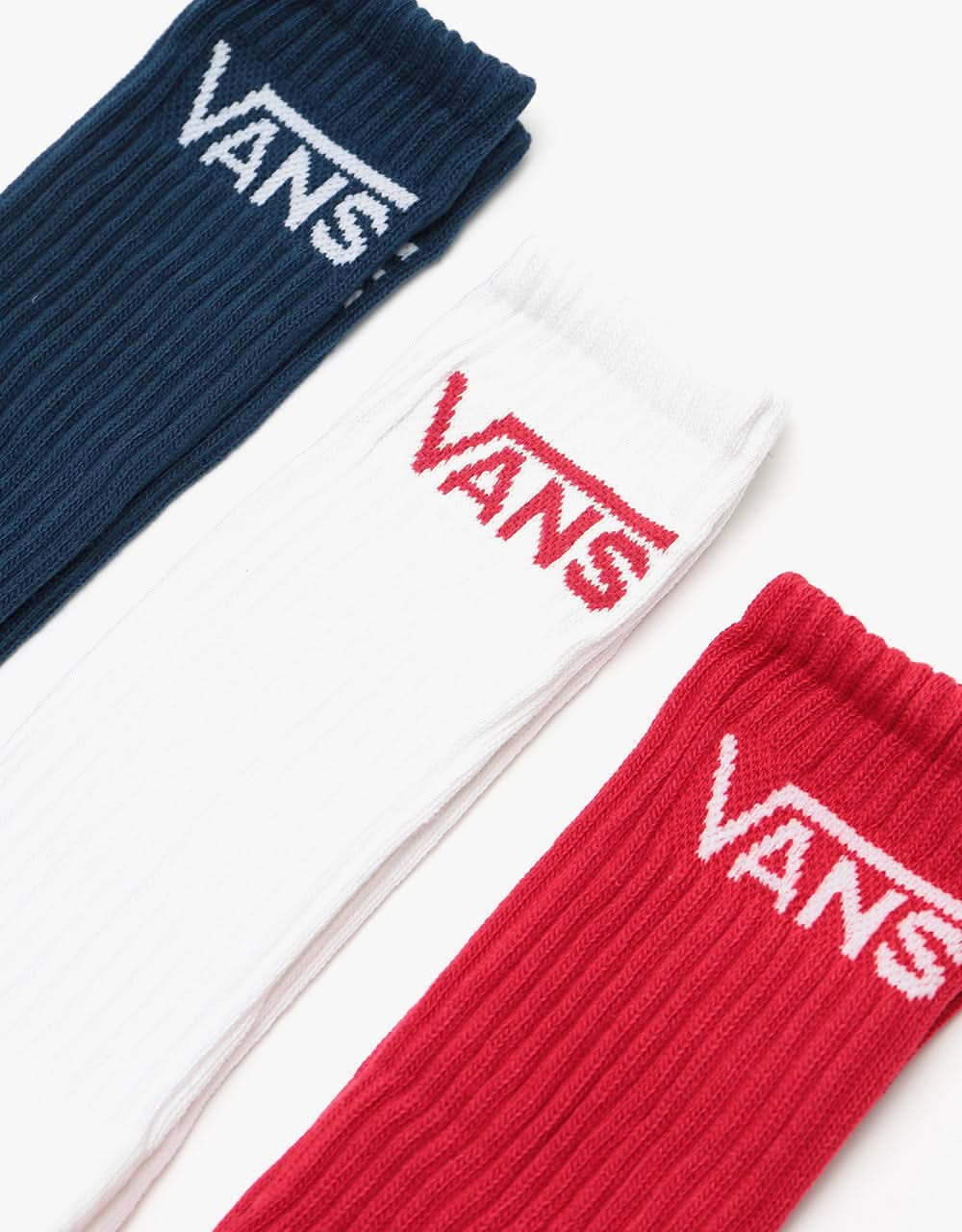 Vans Classic Crew 3 Pack Socks - Dress Blues/Chili Pepper