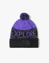 The North Face Retro TNF Pom Beanie - Peak Purple/TNF Black