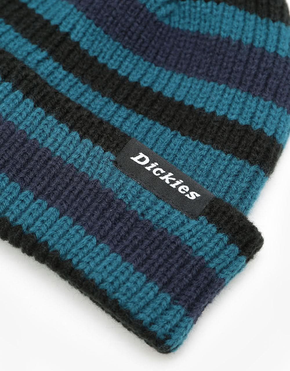 Dickies Mer Rouge Striped Beanie - Coral Blue