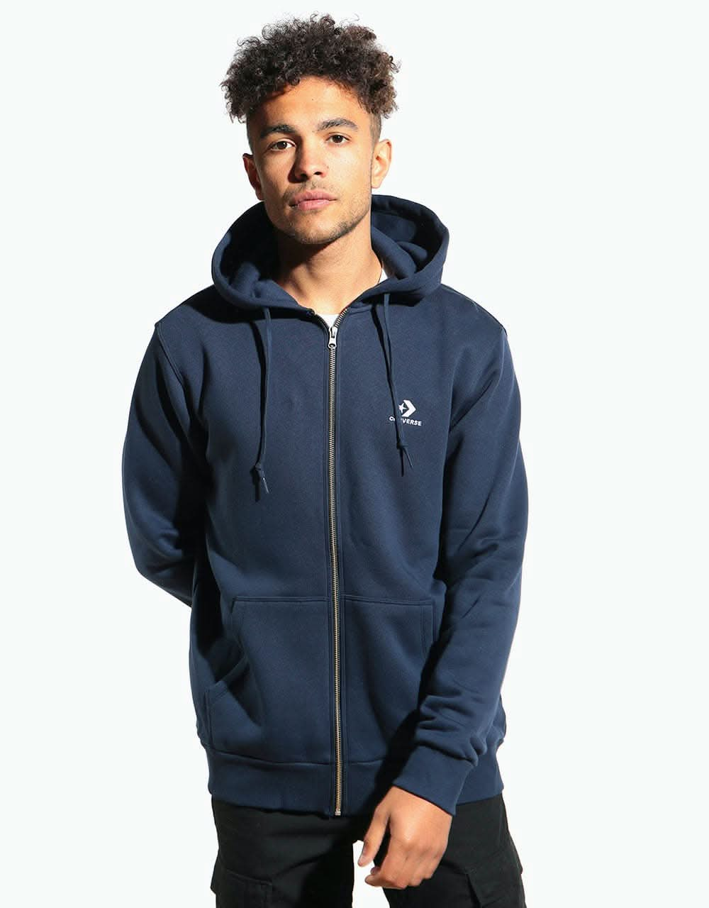 Converse Embroidered Star Chevron FZ Hoodie - Obsidian