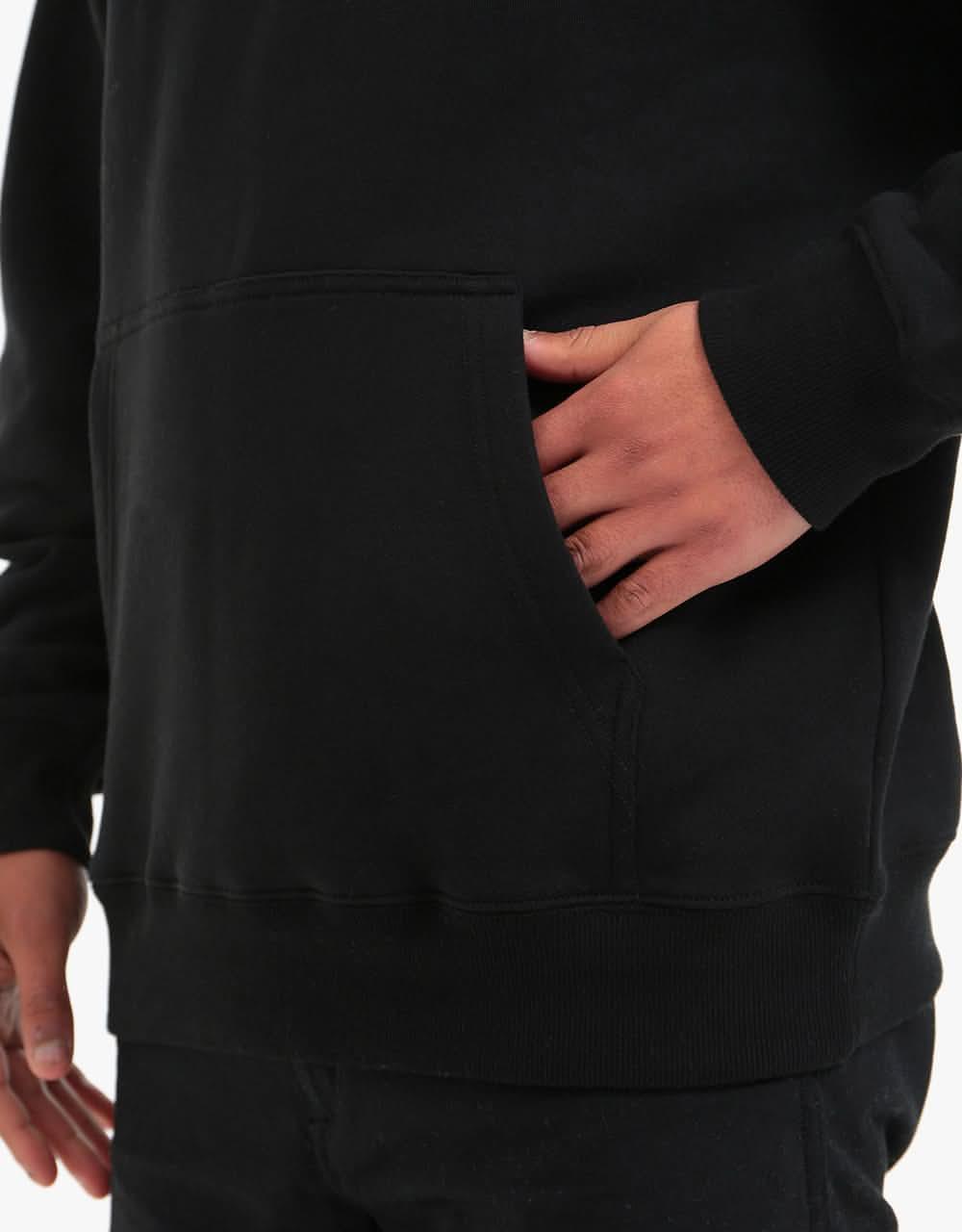 Stüssy Stock Logo Applique Pullover Hoodie - Black