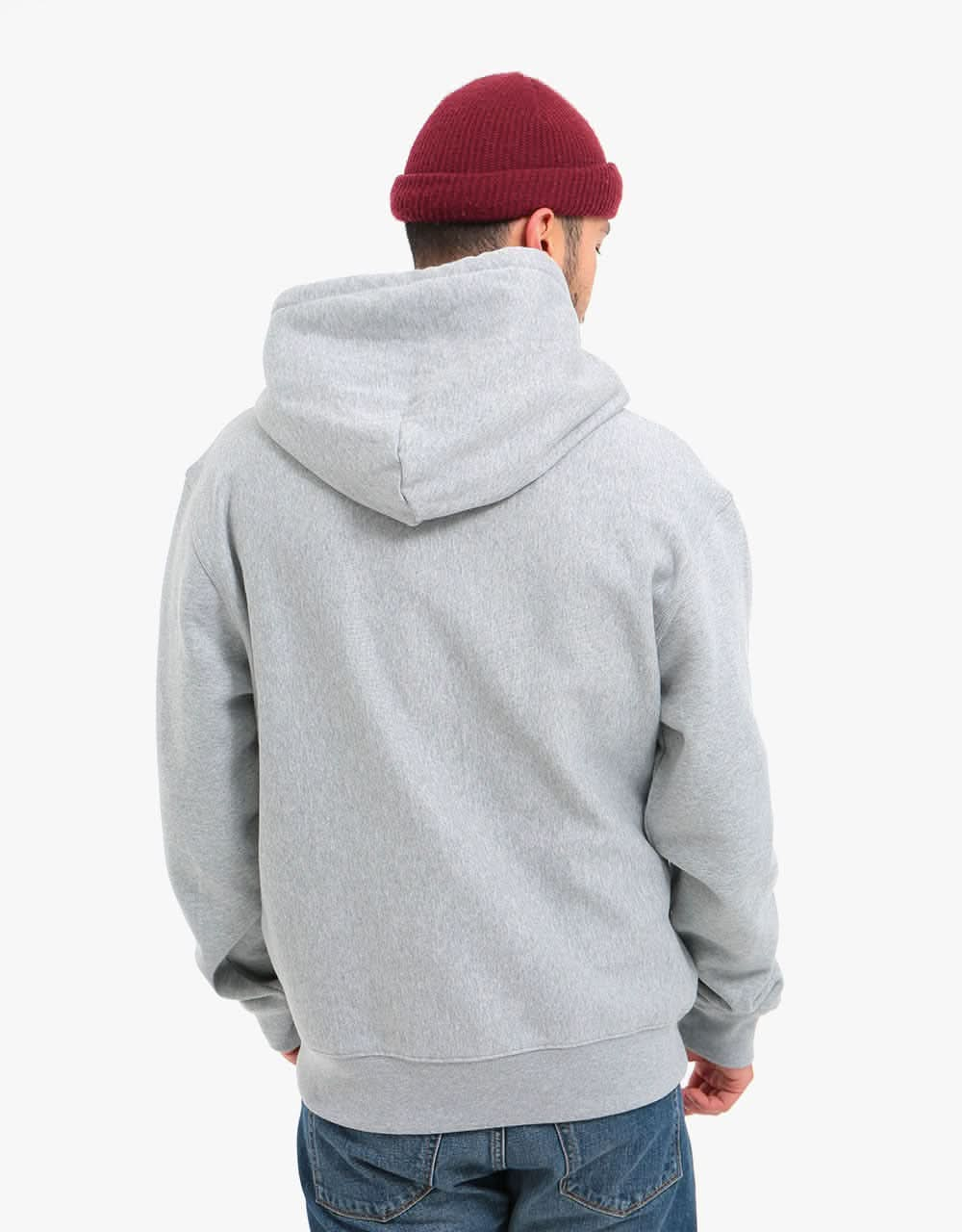 Stüssy Stock Logo Pullover Hoodie - Grey Heather