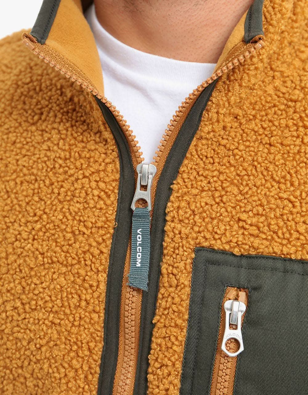 Volcom Muzzer Fuzzar Zip Fleece - Golden Brown