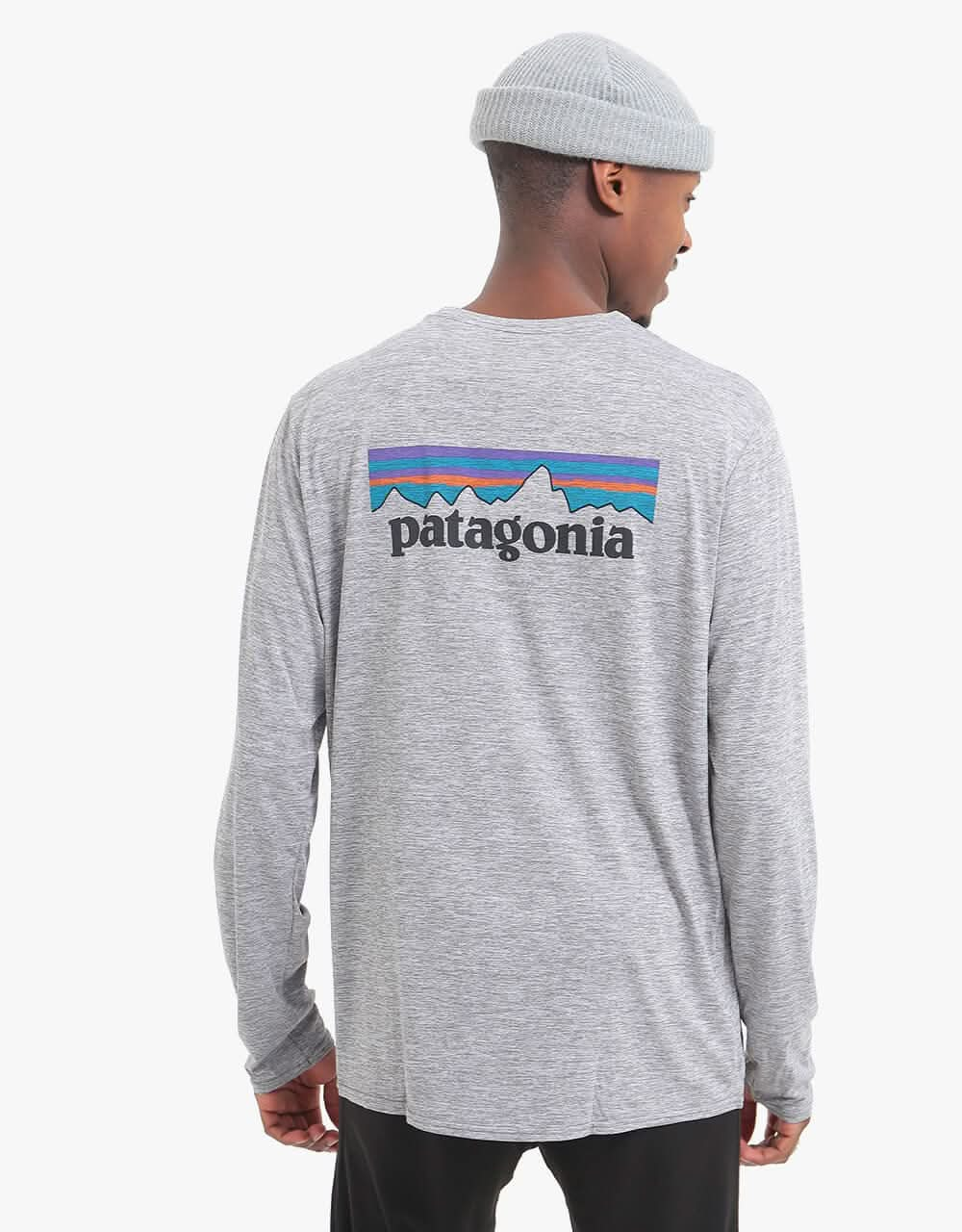 Patagonia Long-Sleeved Capilene® Cool Daily T-Shirt - P-6 Logo: Feather Grey