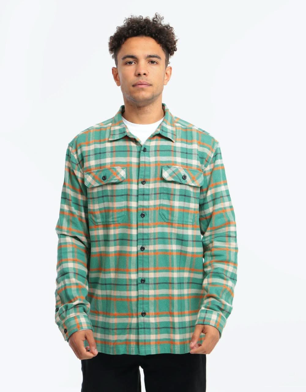 Patagonia Long-Sleeved Fjord Flannel Shirt - Independence: Eelgrass Gr