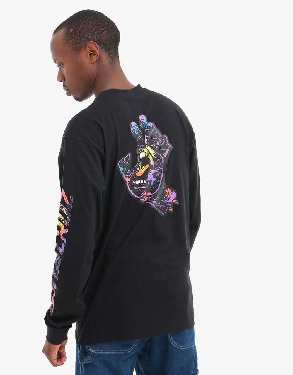 Santa Cruz Hand Splatter L/S T-Shirt - Black