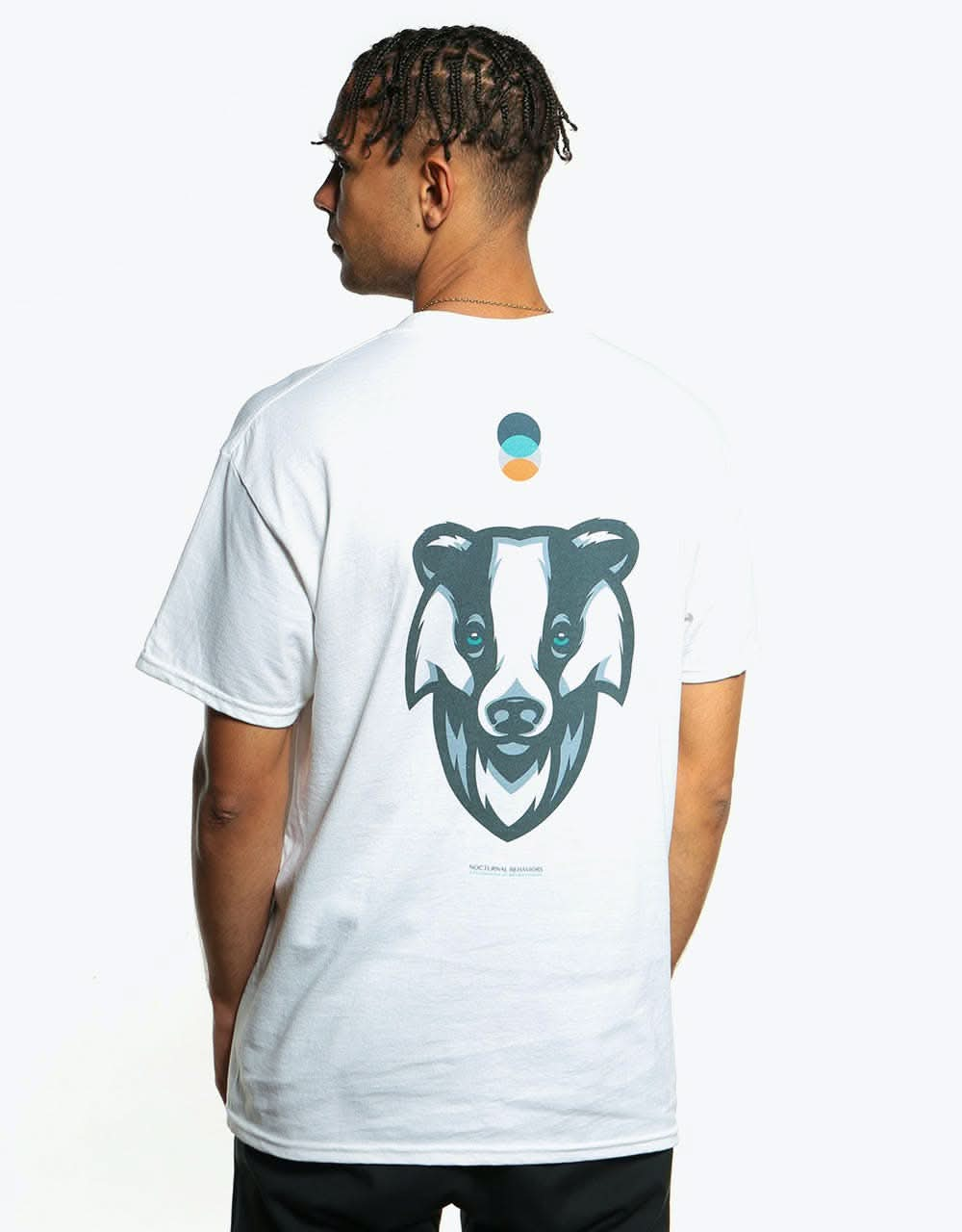 Route One Nocturnal Behaviours Badger T-Shirt - White