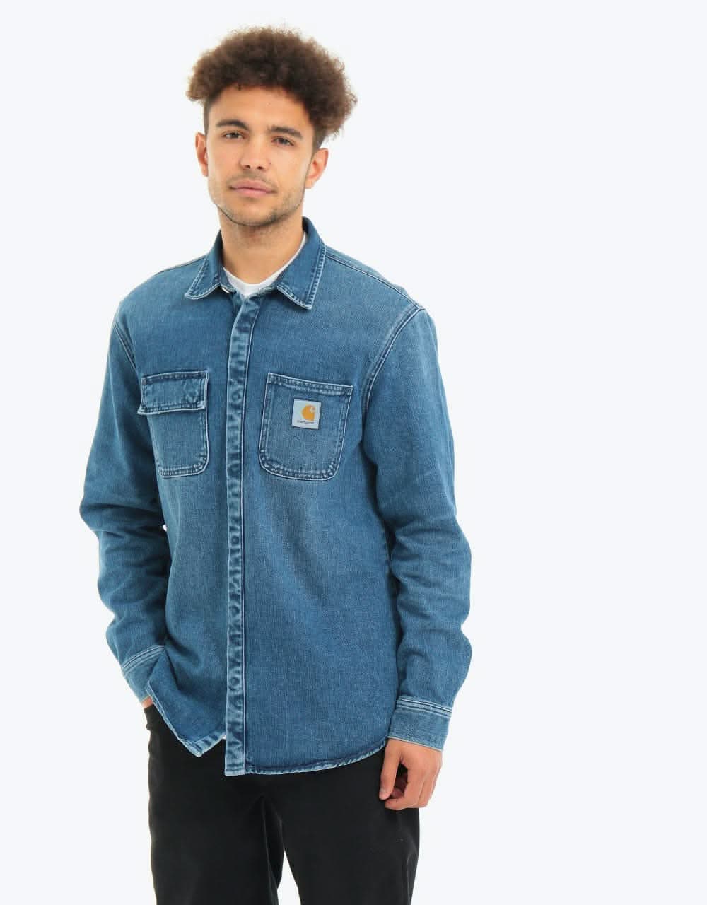 Carhartt WIP Salinac Shirt Jacket - Blue Mid Worn Wash