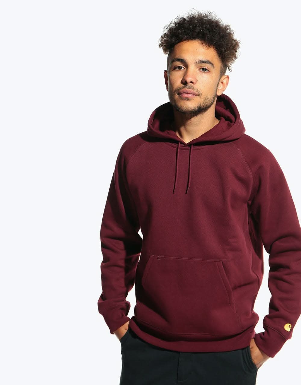 Carhartt WIP Hooded Chase Sweatshirt - Bordeaux/Gold