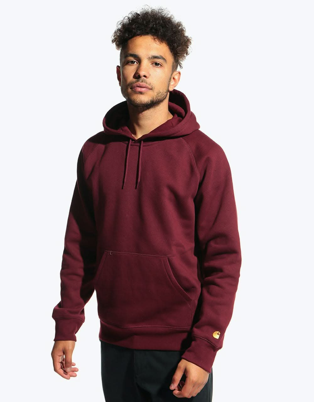 Carhartt WIP Hooded Chase Sweatshirt - Bordeaux/Gold