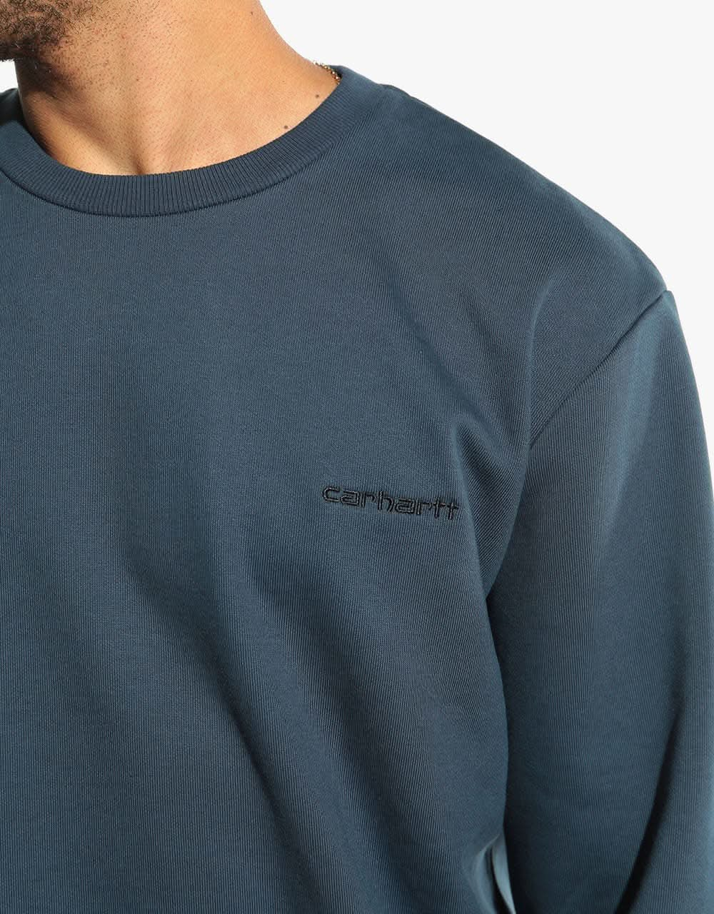 Carhartt WIP Script Embroidery Sweatshirt - Admiral/Black