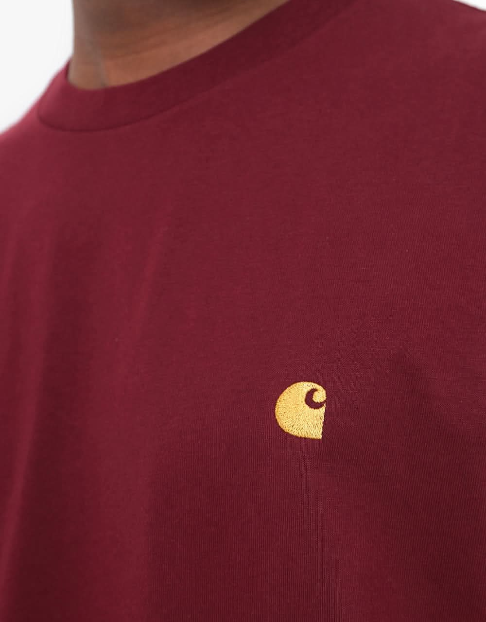 Carhartt WIP S/S Chase T-Shirt - Bordeaux/Gold