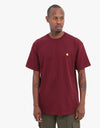 Carhartt WIP S/S Chase T-Shirt - Bordeaux/Gold