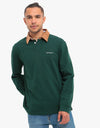 Carhartt WIP L/S Cord Rugby Polo Shirt - Bottle Green/Hamilton Brown/White