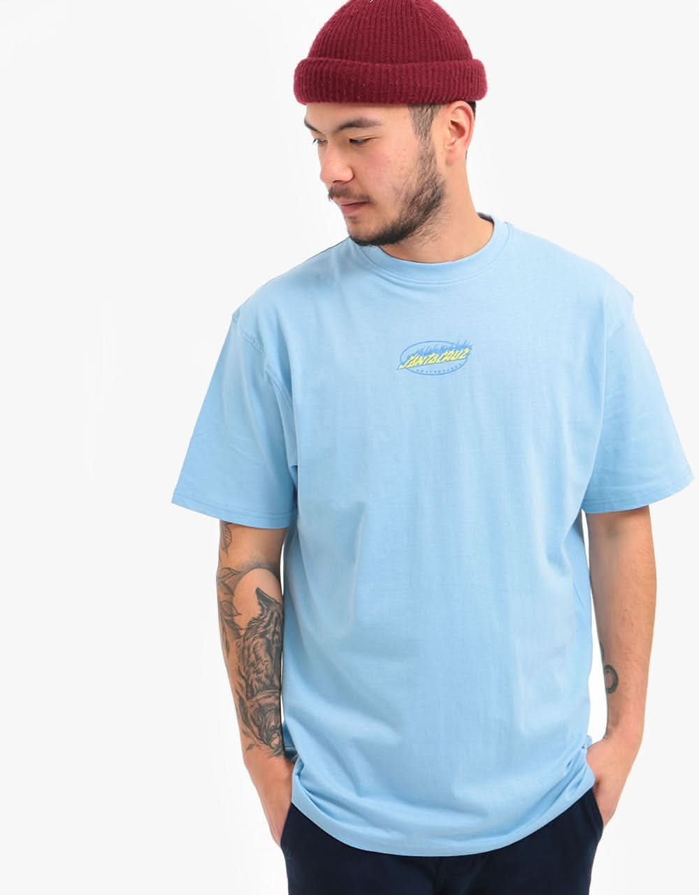 Santa Cruz Cosmic Cat T-Shirt - Powder Blue