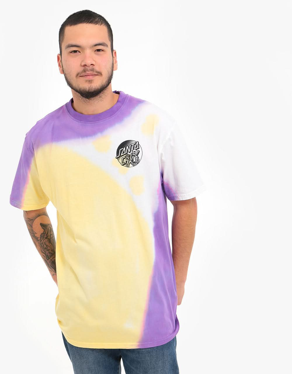 Santa Cruz Dope Planet Fade Organic T-Shirt - Yellow/Purple