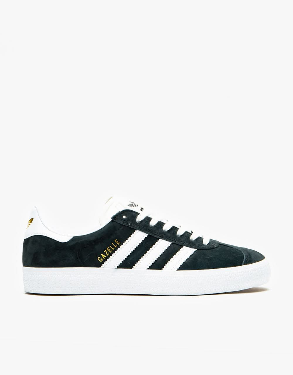 adidas Gazelle ADV Skate Shoes - Core Black/White/Gold Metallic