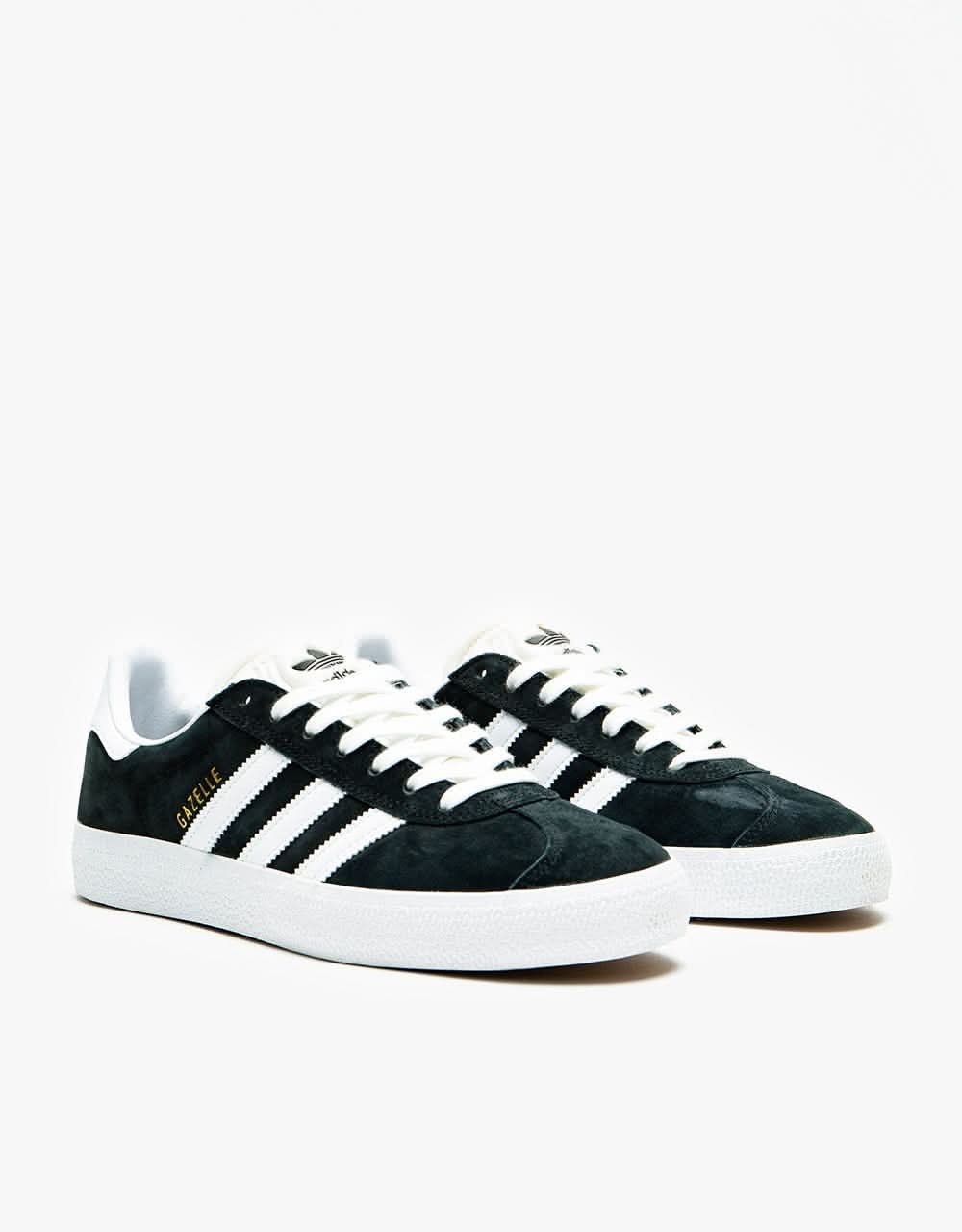 adidas Gazelle ADV Skate Shoes - Core Black/White/Gold Metallic