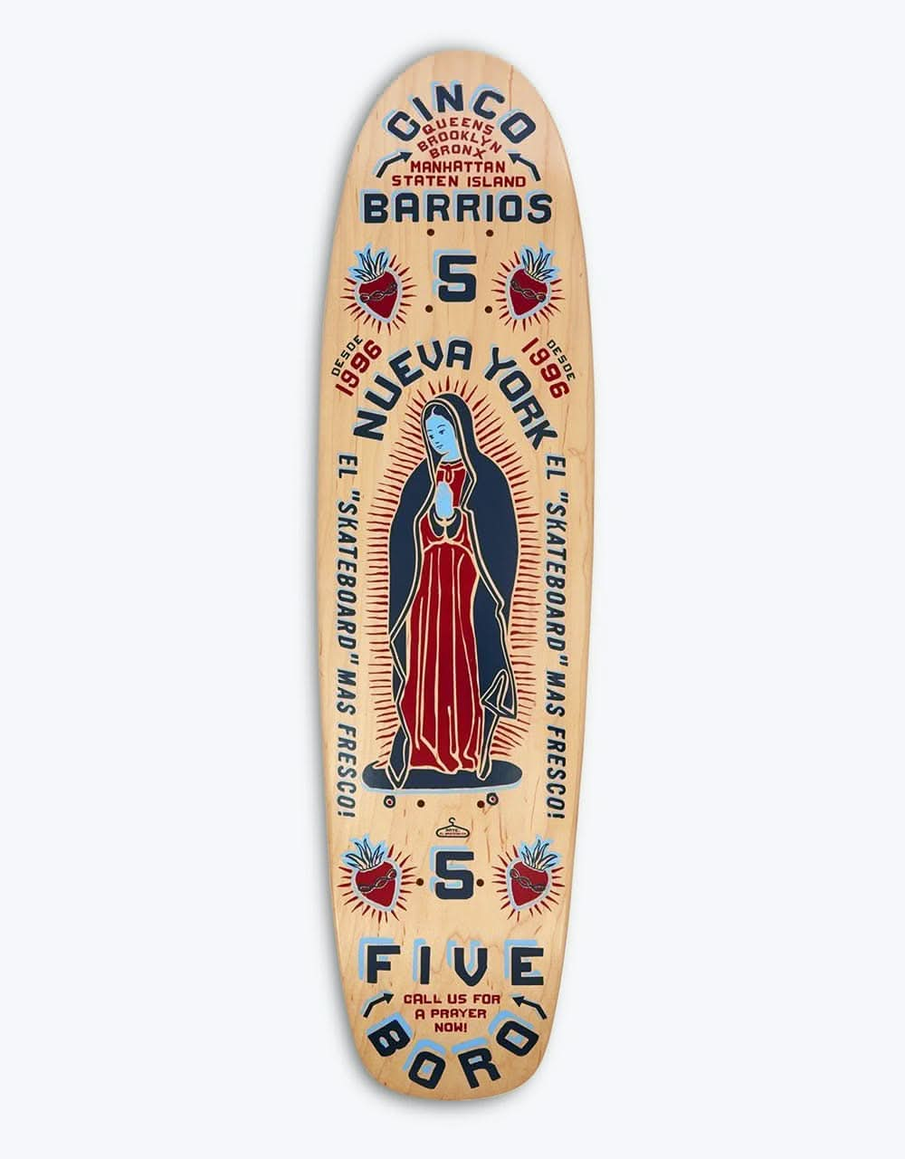 5Boro Cinco Barrios Cruiser Skateboard Deck - 7.6"