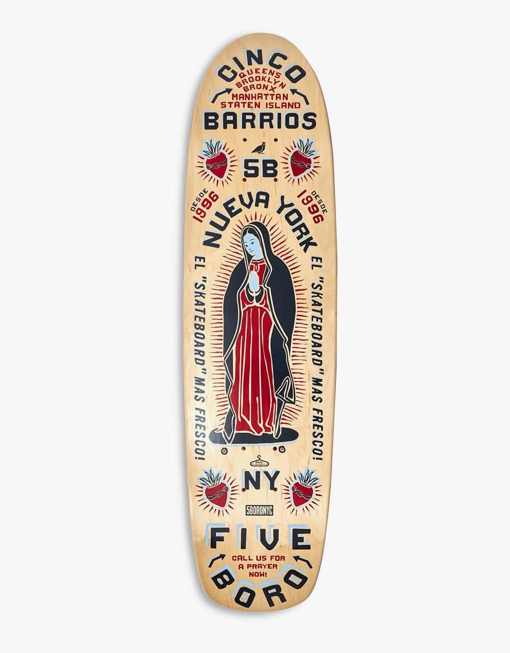 5boro Cinco Barrios Cruiser Skateboard Deck - 8"