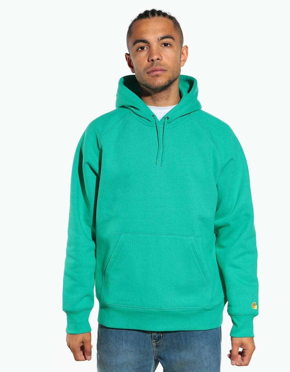 Carhartt WIP Hooded Chase Sweat - Yoda/Gold