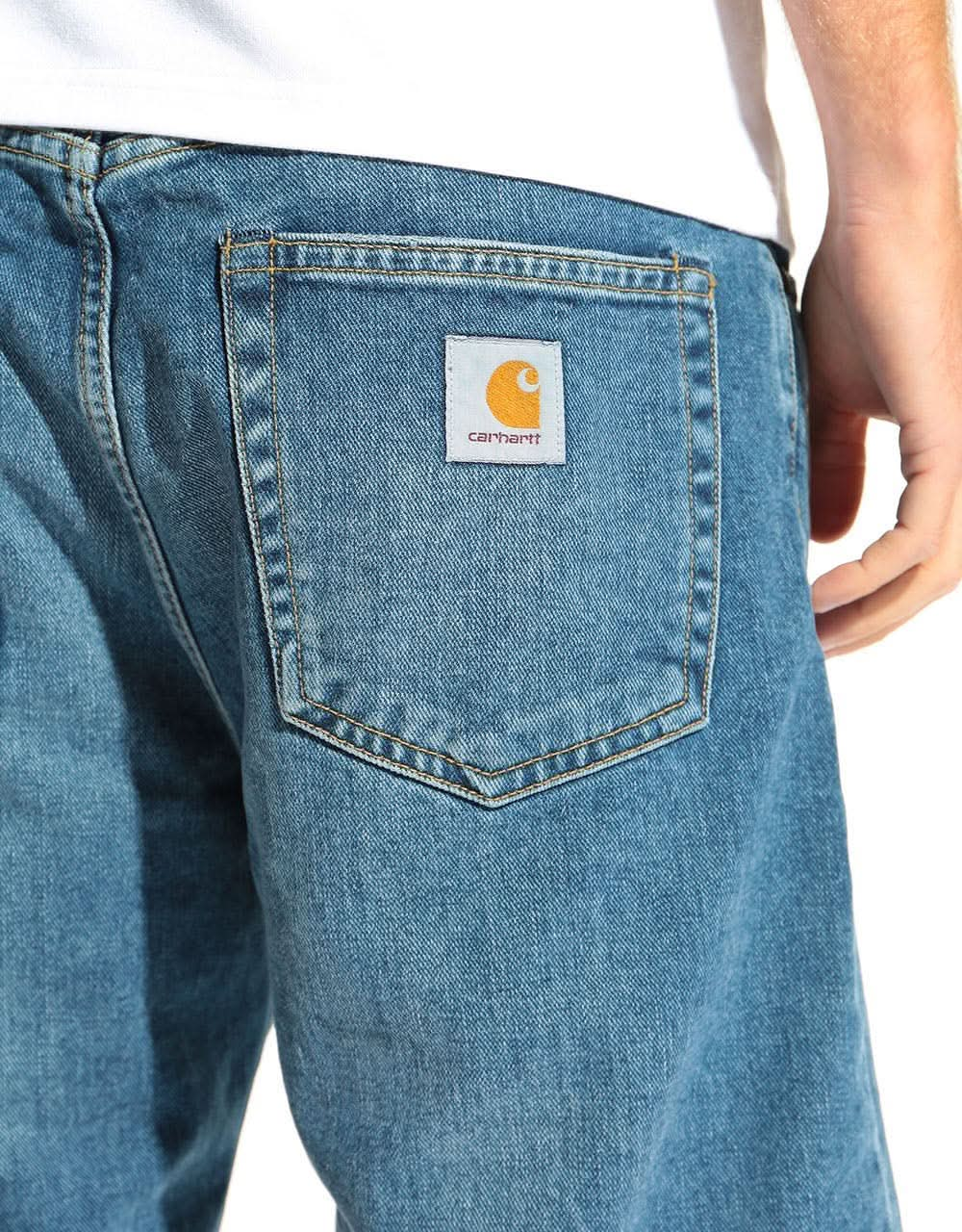 Carhartt WIP Pontiac Short - Blue (Mid Worn Wash)