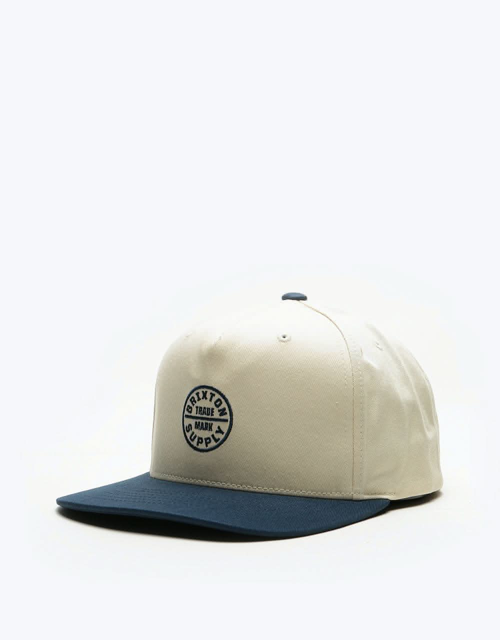 Brixton Oath 110 Snapback Cap - Dove/Washed Navy