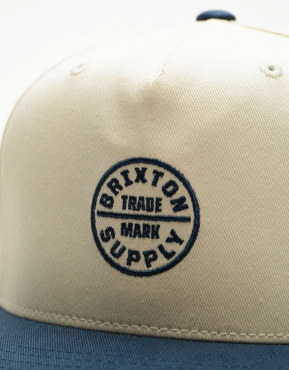 Brixton Oath 110 Snapback Cap - Dove/Washed Navy