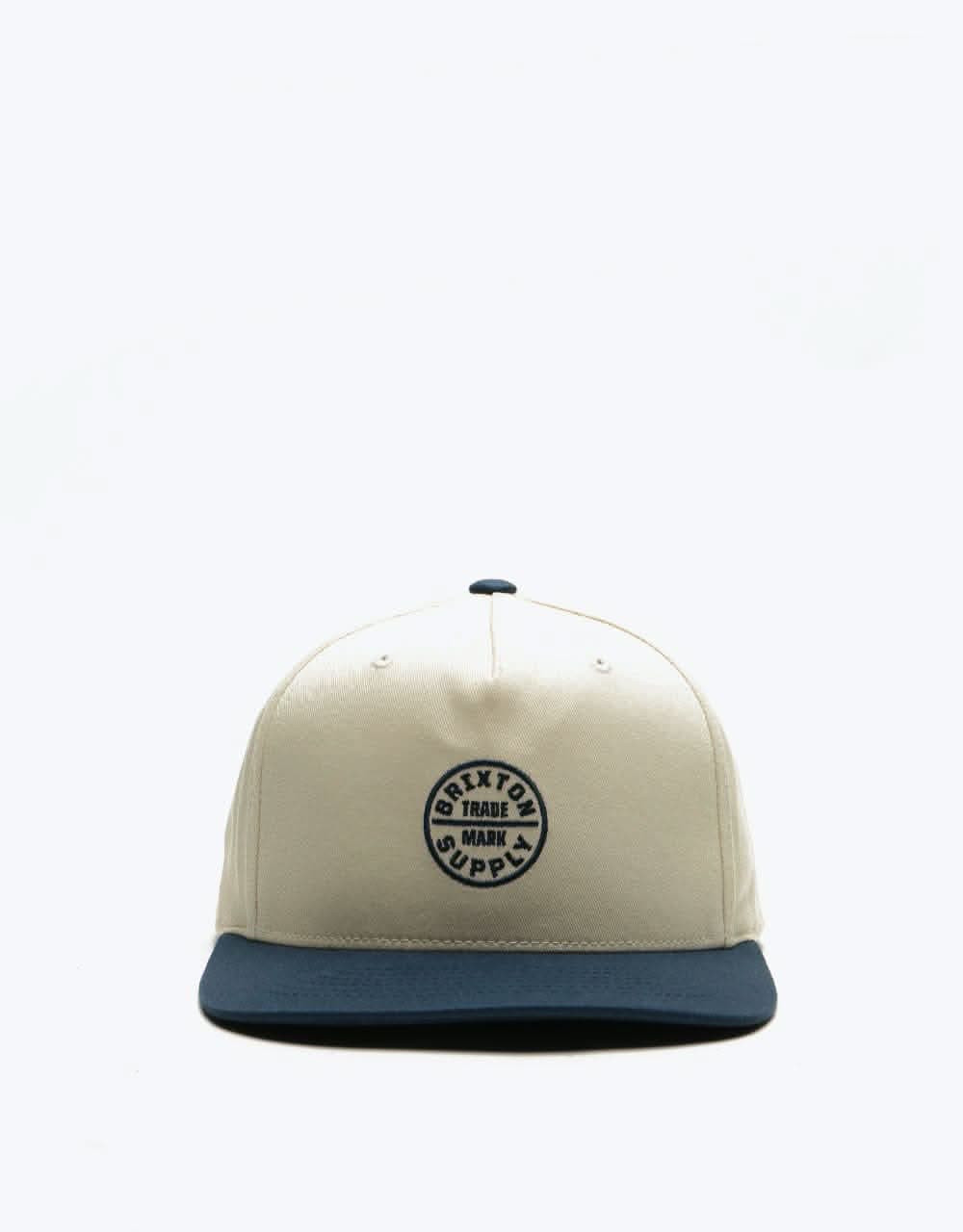 Brixton Oath 110 Snapback Cap - Dove/Washed Navy