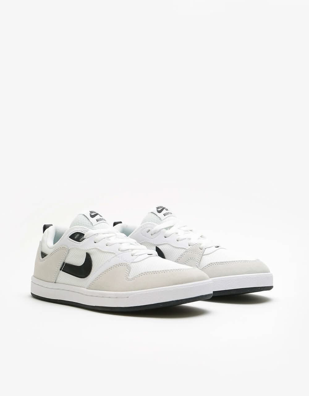 Nike SB Alleyoop Kids Skate Shoes - White/Black/White