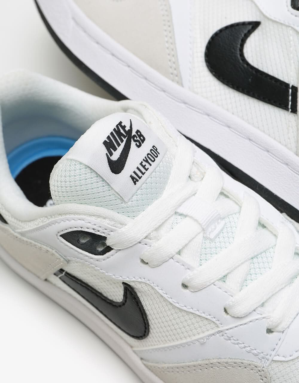 Nike SB Alleyoop Kids Skate Shoes - White/Black/White