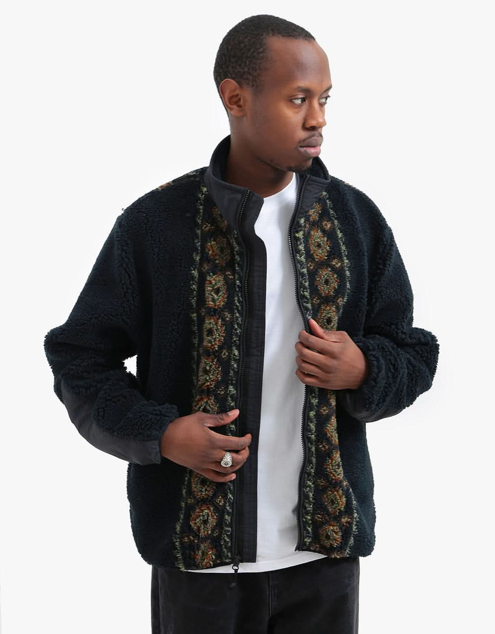 Stüssy Lima Jacquard Sherpa Jacket - Black