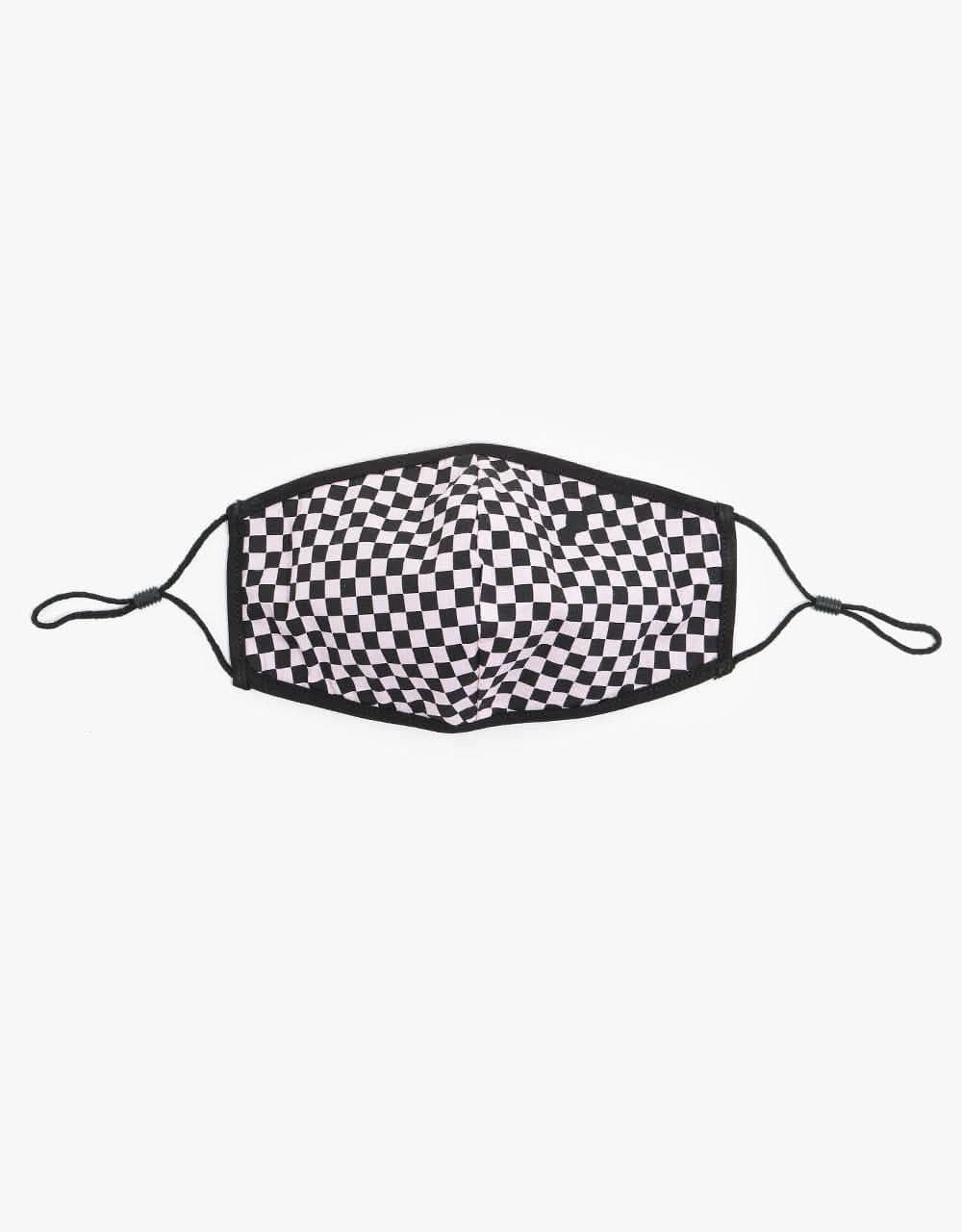 Route One Organic Cotton Face Mask - Black & Pink Checkerboard