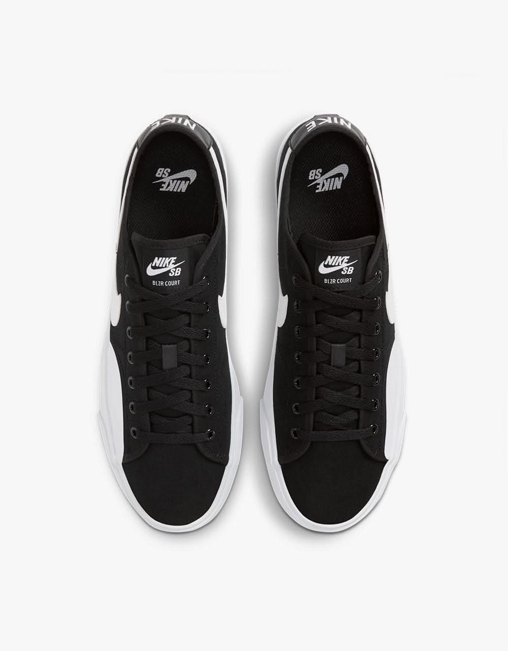 Nike SB BLZR Court Skate Shoes - Black/White-Black-Gum Light Brown