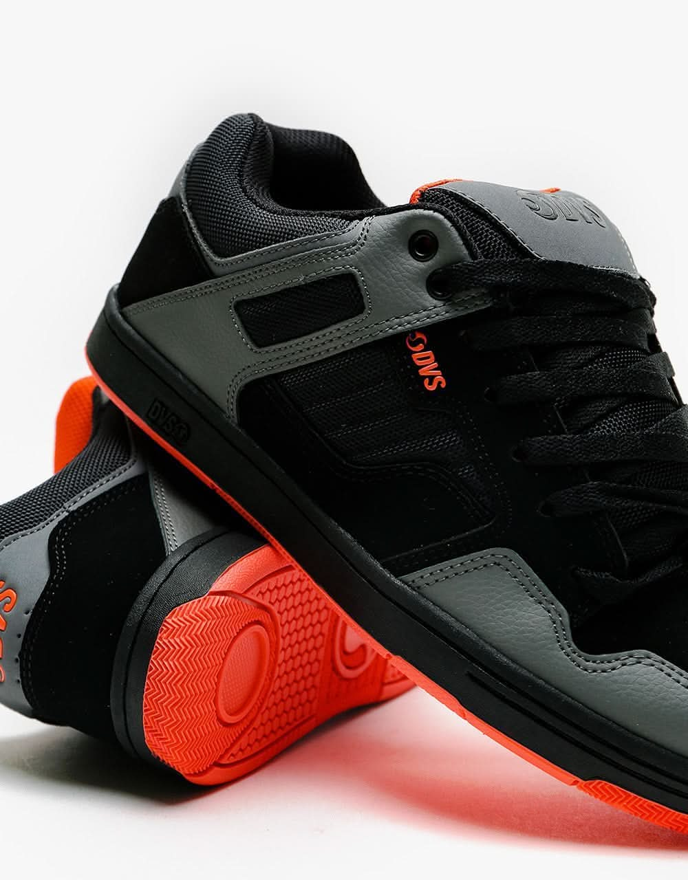 DVS Enduro 125 Skate Shoes - Black/Charcoal/Orange Nubuck