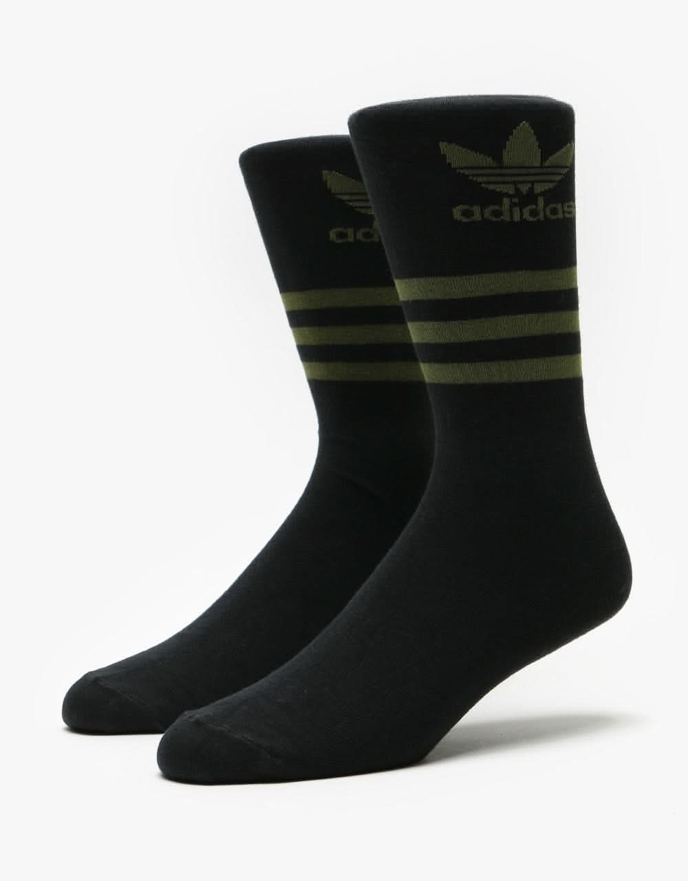 adidas Skateboarding Camo Crew Socks - Wild Pine/Black