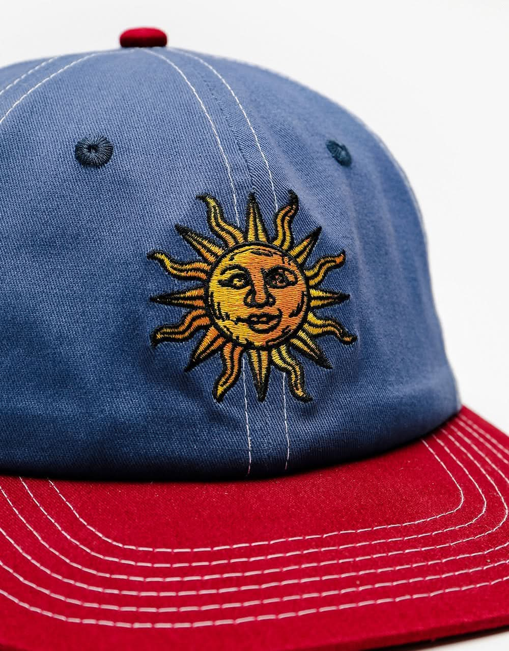 Butter Goods Sun 6 Panel Cap - Navy/Burgundy