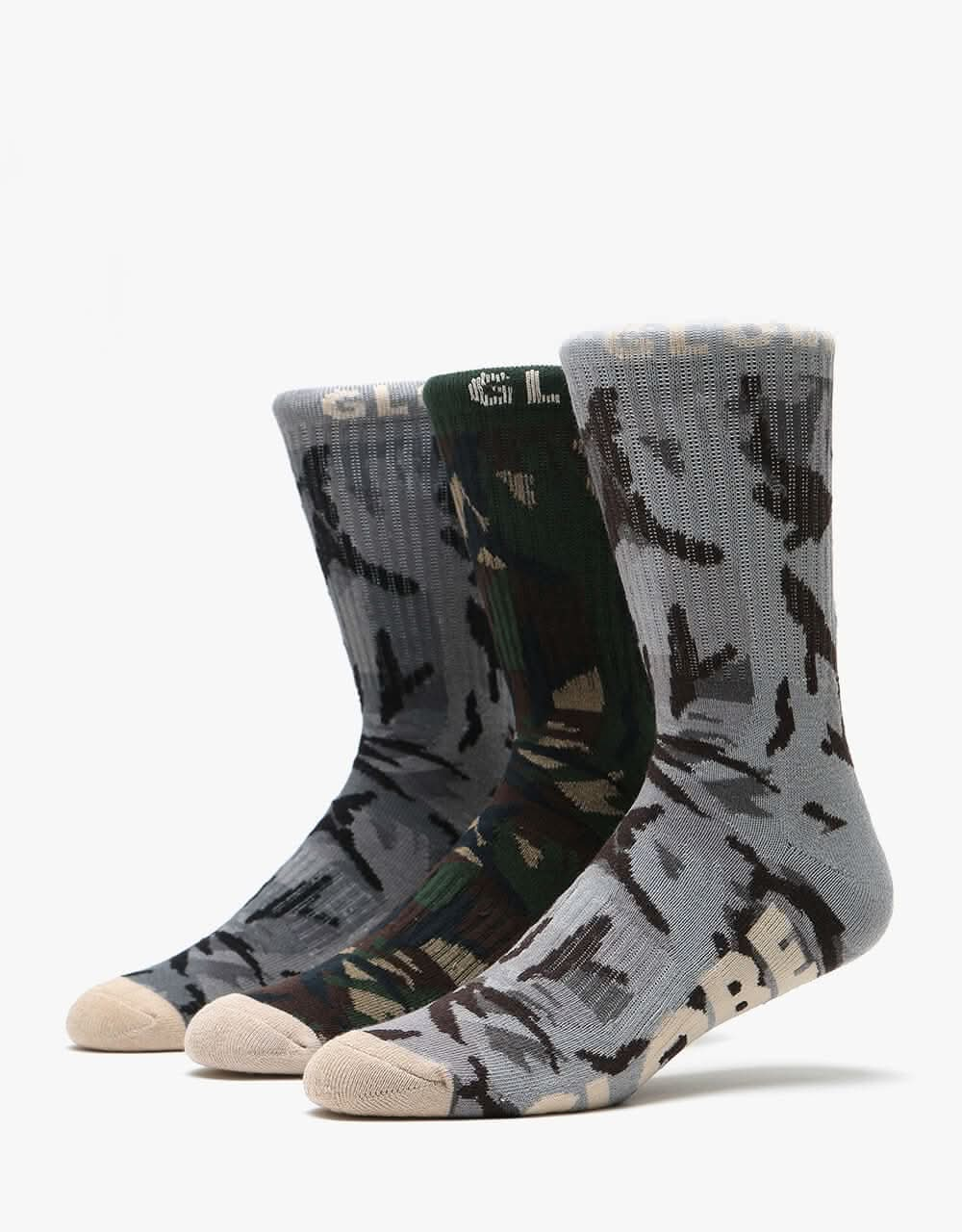 Globe Eco Camo 3 Pack Crew Socks