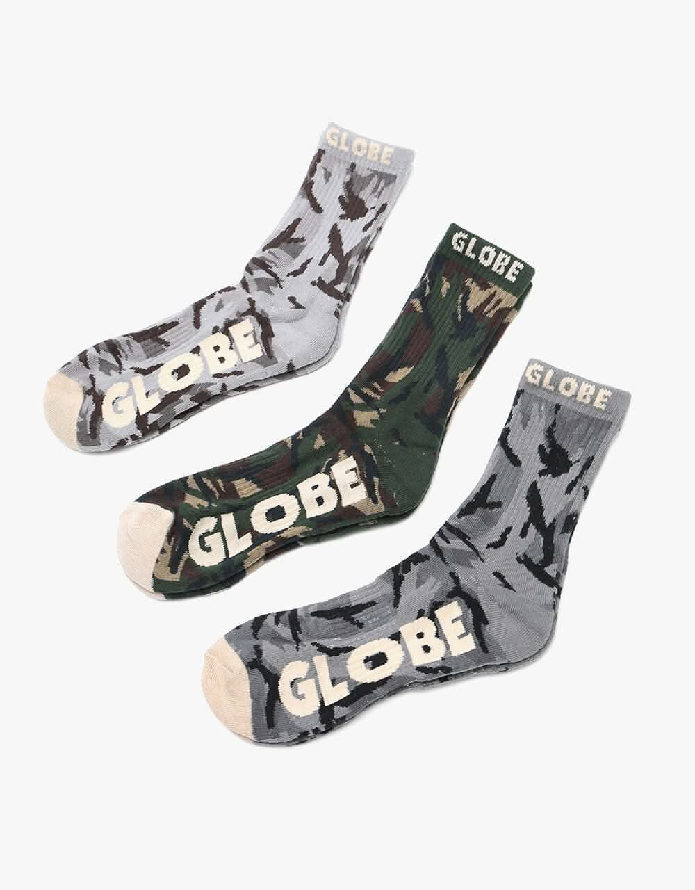 Globe Eco Camo 3 Pack Crew Socks